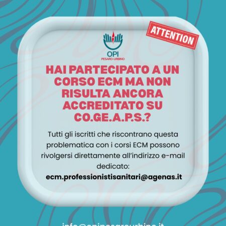 Accreditamento Co.Ge.A.P.S. Corsi ECM